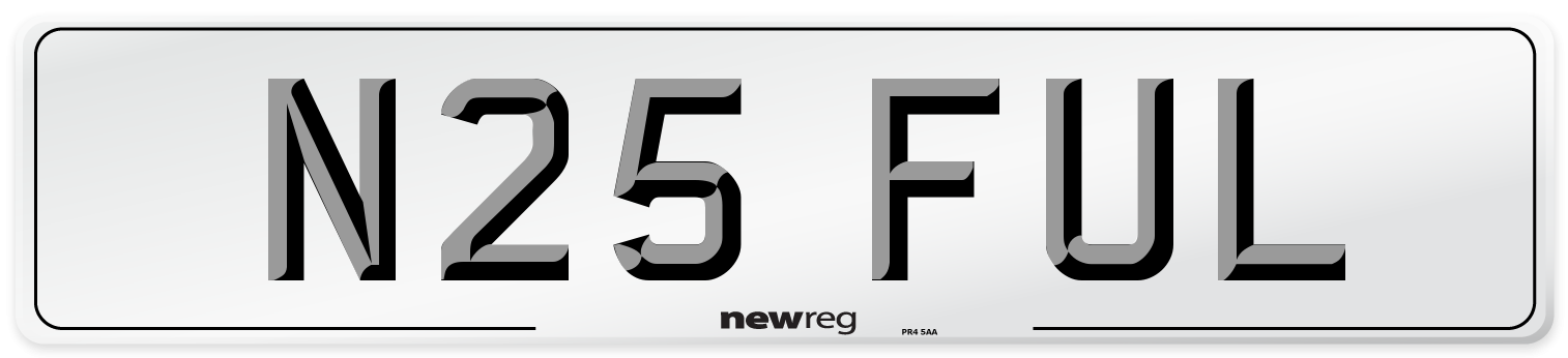 N25 FUL Number Plate from New Reg